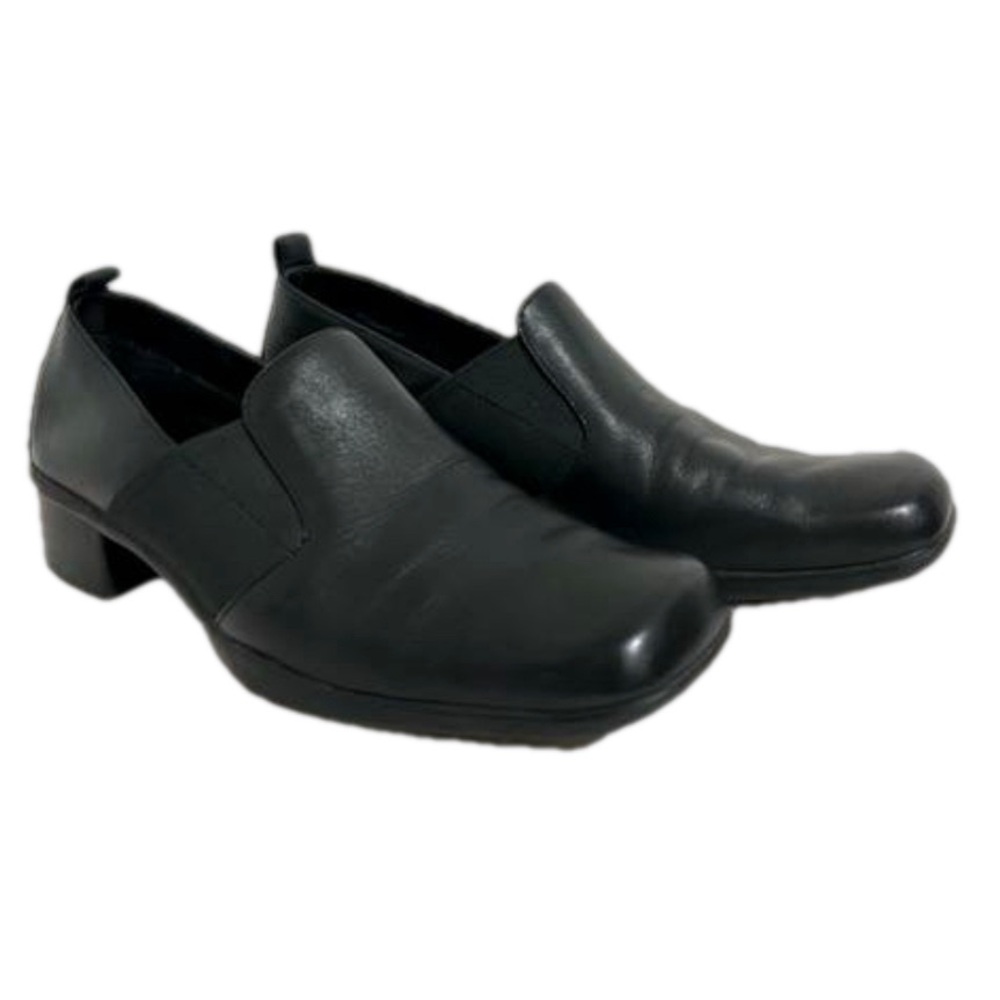 Easy Spirit Black Leather Slip On Loafers/Short Boots‎